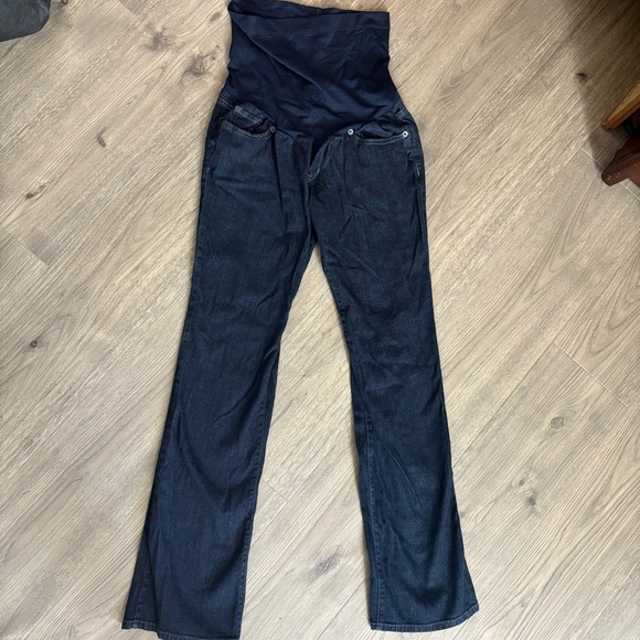 Liz Lange for Target Maternity Full Panel Jeans Size 2 Bootcut Dark Wash Comfort - Picture 1 of 7